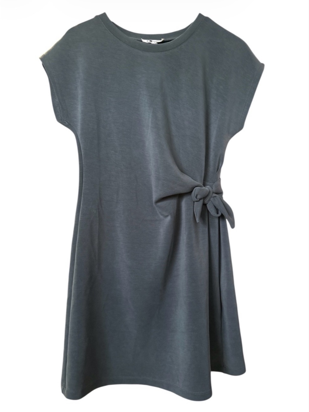 Cable & Gauge Girls' Slate Gray Side-Knot Knit Dress